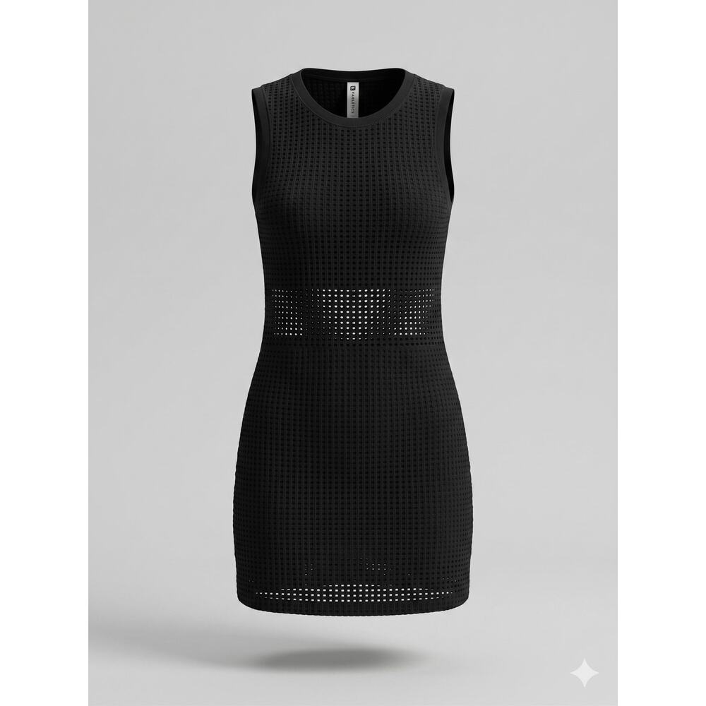 Fabletics Womens XL Athleisure Minimalist Edgy Sportswear Mesh Mini Shift Dress